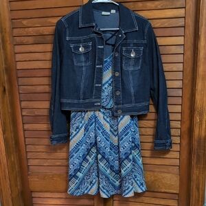 by & by Blue Patterned Shirt with Navy Trim